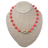 The Woods Short Brass and Pink Jade Necklace (trunk show)
