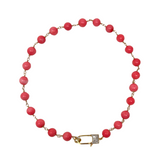 The Woods Short Brass and Pink Jade Necklace (trunk show)