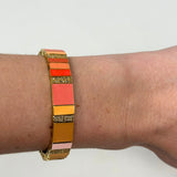 The Woods Pave and Mixed Orange Enamel Cuff