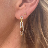 The Woods Brass and Diamond Link Medium Hoops (trunk show)