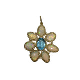 The Woods TS Opal Flower Pendant with Aquamarine Center