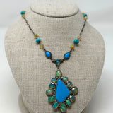The Woods Turquoise and Opal Pendnat Necklace