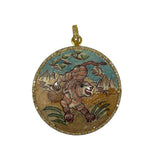 The Woods hand painted vintage tiger pendant (trunk show)