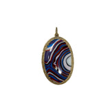 The Woods TS Fordite Oval Pendant with Diamond Pave