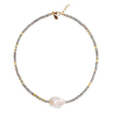 Joie DiGiovanni Gemstone Single Strand Necklace: Sunset Gold Baroque Pearl Necklace