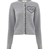 Chloe MC08 Fitted Logo Cardigan in a Wool & Cashmere Knit