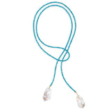 Joie DiGiovanni Classic Baroque Pearl Lariat: Turquoise Classic Gemstone Lariat