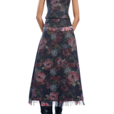 Lela Rose Floral Denim Bustier