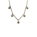 Jen Collection 14k Yellow Gold Diamond 5 Star Necklace