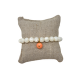 The Woods Mother of Pearl Bracelet with Orange Charm (trunk show)