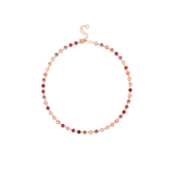 Irene Neuwirth Classic 18k Rose Gold 16" Necklace set with 5mm Rose Cut and Cabochon Pink Tourmaline, Pink Opal, Rainbow Moonstone, and Rose of France