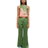Rosie Assoulin Paneled and Piped Flair Pants