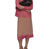 Scanlan Theodore Lace Trim Silk Skirt