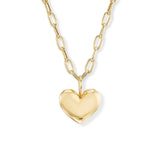 Brent Neale Mini Puff Heart Pendant on 18" Oval Link Chain