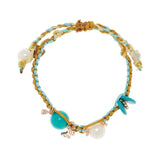 Joie DiGiovanni Turquoise Sunrise Rose Gold Butterfly Silk Rocker Bracelet