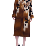 Lela Rose Floral Printed Wool Long Coat