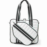 Think Royln Sporty Spice Pickle Ball Bag White Patent