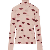 Stella McCartney Lips Mesh Print High Neck Top