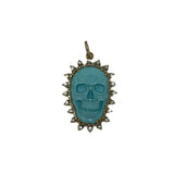 The Woods turquoise & pearl skull pendant (trunk show)