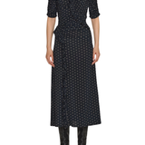 Sea Jeanne Polka Dot Print Ruched Midi Dress