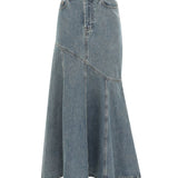 Zimmermann Illustration Denim Midi Skirt