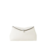 Toteme T-Lock Grained Leather Clutch