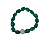 The Woods Jade Bracelet with Sterling Pave Bead