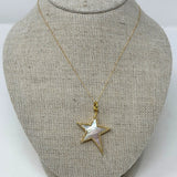The Woods Mother of Pearl Star Pendant on 14k Gold Chain