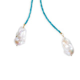 Joie DiGiovanni Classic Baroque Pearl Lariat: Turquoise Classic Gemstone Lariat