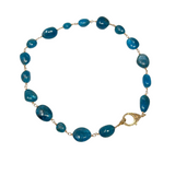 The Woods Short Blue Stone and Brass Necklace (trunk show)