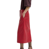Tibi Leather Midi Trouser Skirt