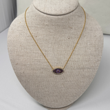 V510B The Woods Evil Eye Necklace in Purple