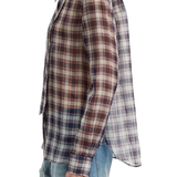 Tibi Silk Cotton Plaid Blouse with Removable Tie