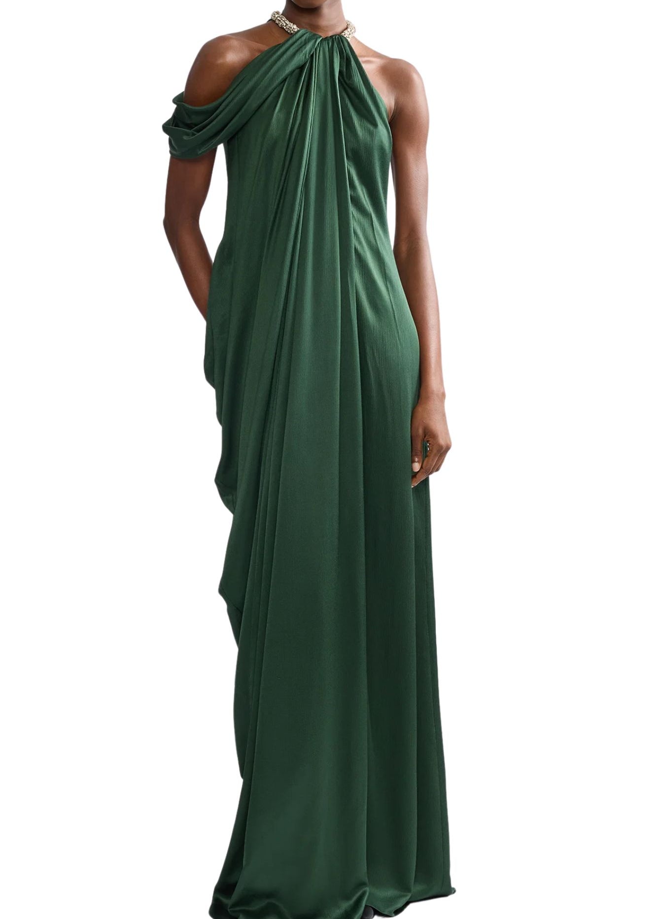 Erdem Saint Seersucker Draped Gown