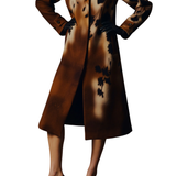 Lela Rose Floral Printed Wool Long Coat