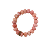 The Woods Pink Opal beaded bracelet with brass charm (trunk show)
