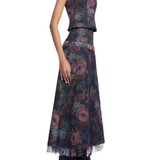 Lela Rose Floral Denim Bustier