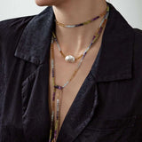 Joie DiGiovanni Classic Baroque Pearl Lariats: Water Ice Diamond Baroque Pearl Lariat