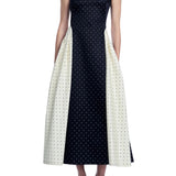 Lela Rose Polka Dot Jacquard Alexis Dress
