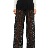 Prabal Gurung Pleat Front Corded Lace Pant