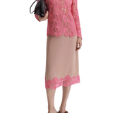 Scanlan Theodore Lace Trim Silk Skirt
