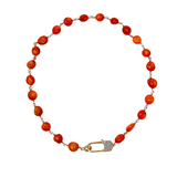 The Woods Short Coral and Brass Necklace (trunk show)