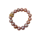 The Woods Edison Pearl beaded bracelet with brass pearl charm (trunk show)