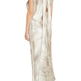 Brandon Maxwell Evie Sleeveless Midi Shift Dress w/ Neck Scarf