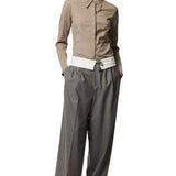 Tibi Grant Suiting Fold Over Trouser