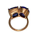 Irene Neuwirth Gemmy Gem Double Stone One of a Kind 18k Rose Gold Ring set with Tanzanite (18.09 cts)