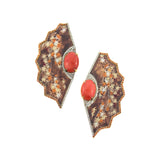 Silvia Furmanovich Obi Handpainted Orange and White Star Earrings