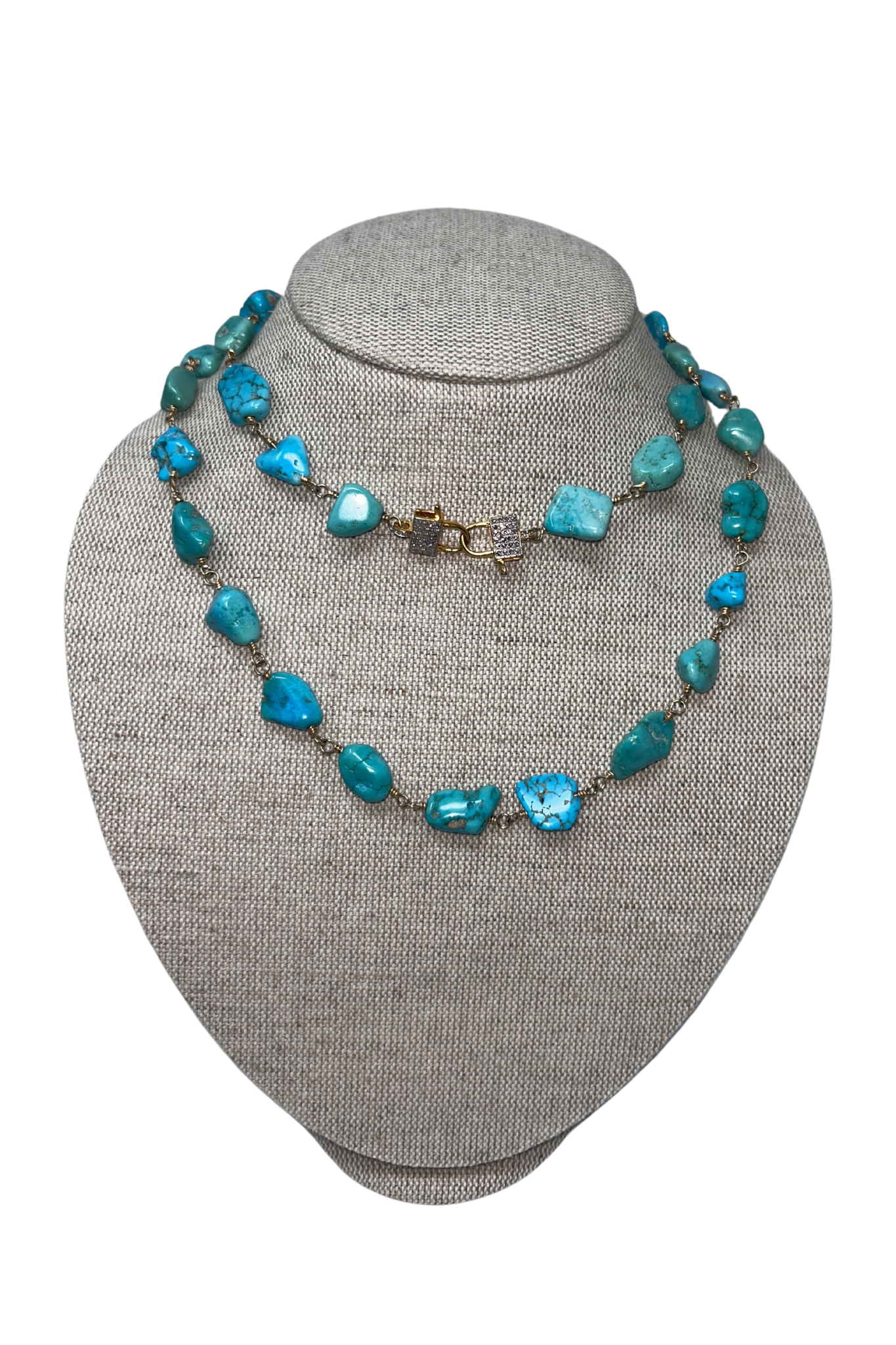 V13 The Woods Long Sleeping Beauty Turquoise Necklace