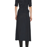 Sea Jeanne Polka Dot Print Ruched Midi Dress