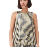 Ganni Shiny Check Jacquard Midi Dress